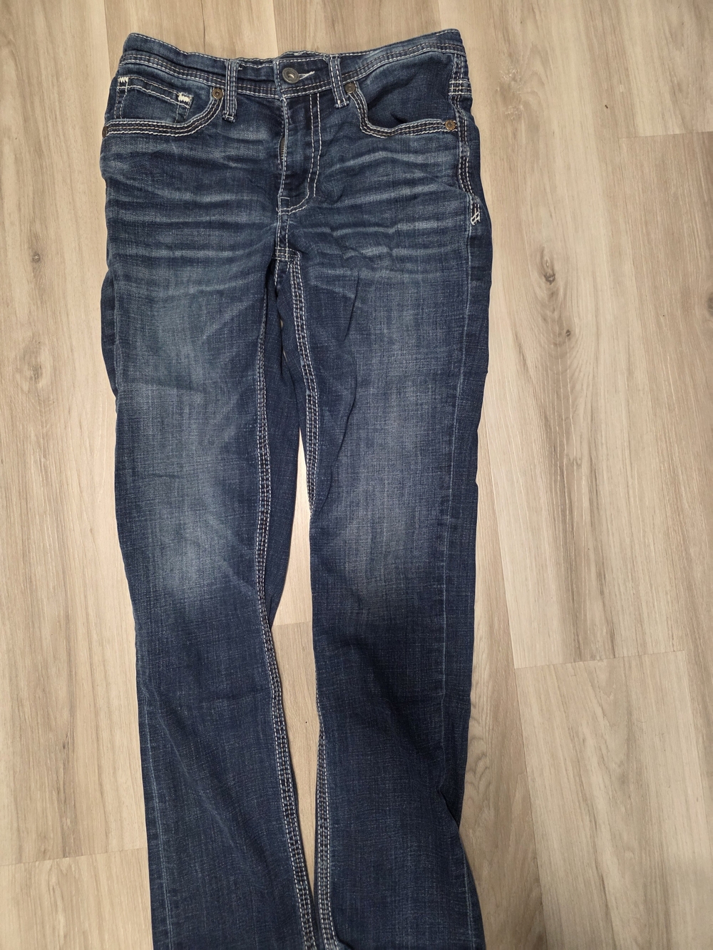 BKE Men's Dark Blue Straight Jeans